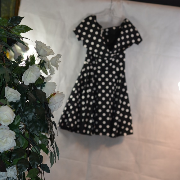 Polka Dot Dress 50's Style SZ 9/10 Le Chateau - Picture 2 of 8